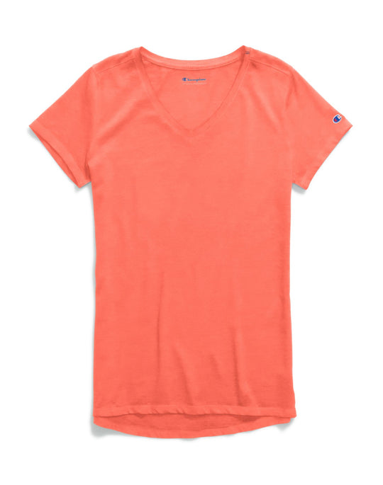 Champion Womens Authentic Wash V-Neck Tee