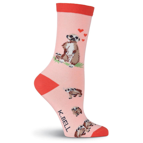 K. Bell Womens Meerkats Crew Socks