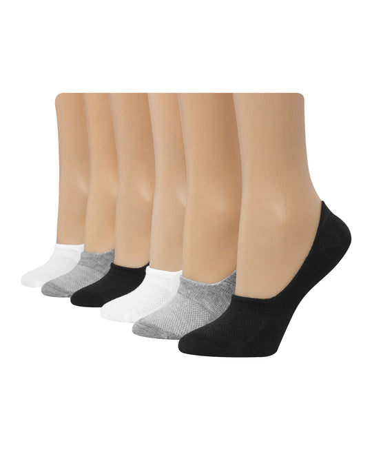 Hanes Women's Comfort Fit Invisible Liner: Mid Sport, 6-Pack
