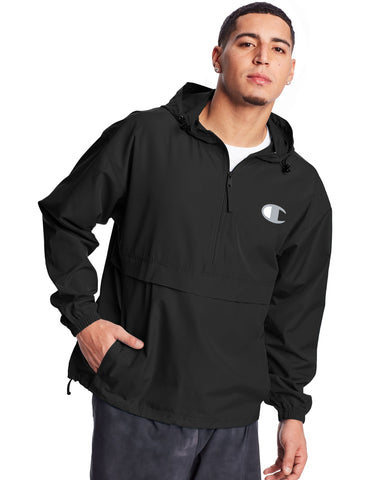 Champion Mens Stadium Packable Jacket, L, Black