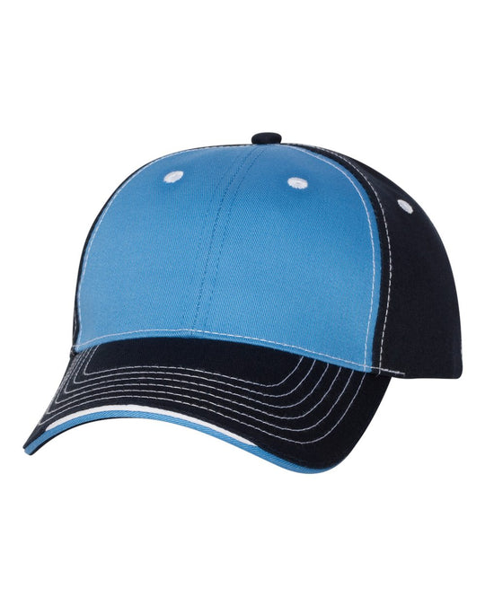 Sportsman Tri-Color Cap, One Size, White/Black