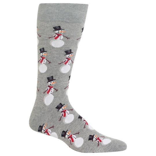 Hot Sox Mens Snowmen Crew Socks
