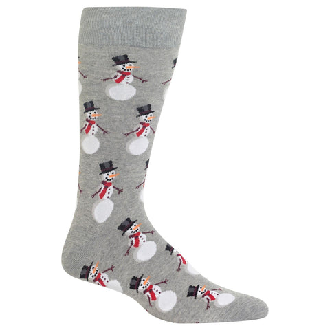 Hot Sox Mens Snowmen Crew Socks