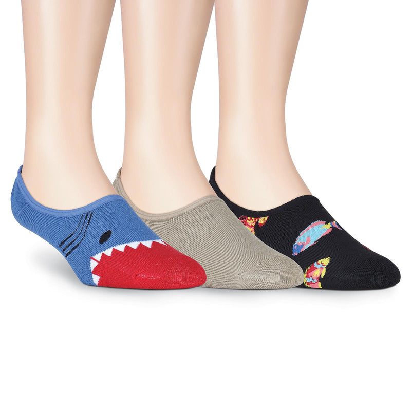 K. Bell Mens Shark Liners Socks 3 Pair Pack