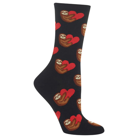 Hot Sox Womens Sloth Love Crew Socks