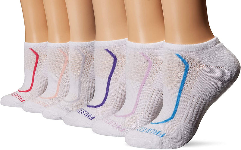 Fruit of the Loom Womens CoolZone Cotton Cushioned No Show Socks 6 Pair