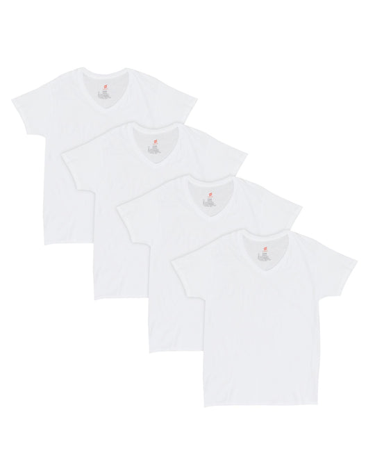Hanes Mens Comfort Fit Ultra Soft Cotton/Modal V-Neck Undershirt 4-Pack