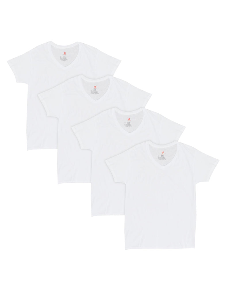 Hanes Mens Comfort Fit Ultra Soft Cotton/Modal V-Neck Undershirt 4-Pack