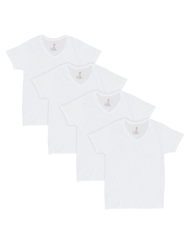 Hanes Mens Comfort Fit Ultra Soft Cotton/Modal V-Neck Undershirt 4-Pack