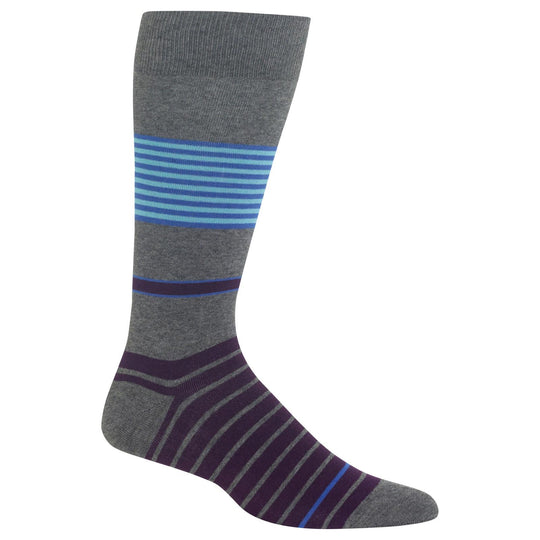 Hot Sox Mens Multi Stripe Crew Socks