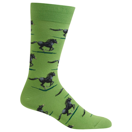 Hot Sox Mens Racing Horses Crew Sock