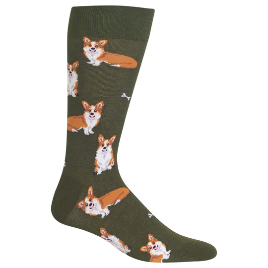 Hot Sox Mens Corgi Crew Socks