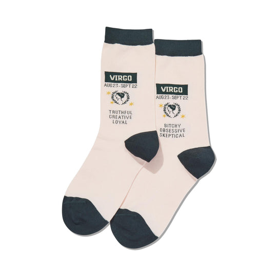 Hot Sox Womens Virgo Zodiac Crew Socks