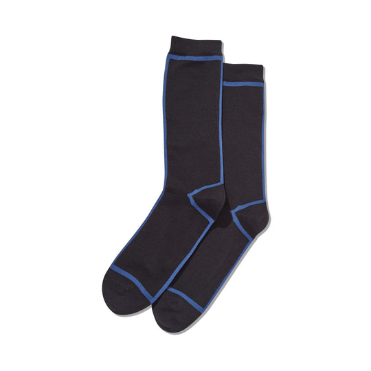 Hot Sox Mens Front and Back Stripe Crew Socks