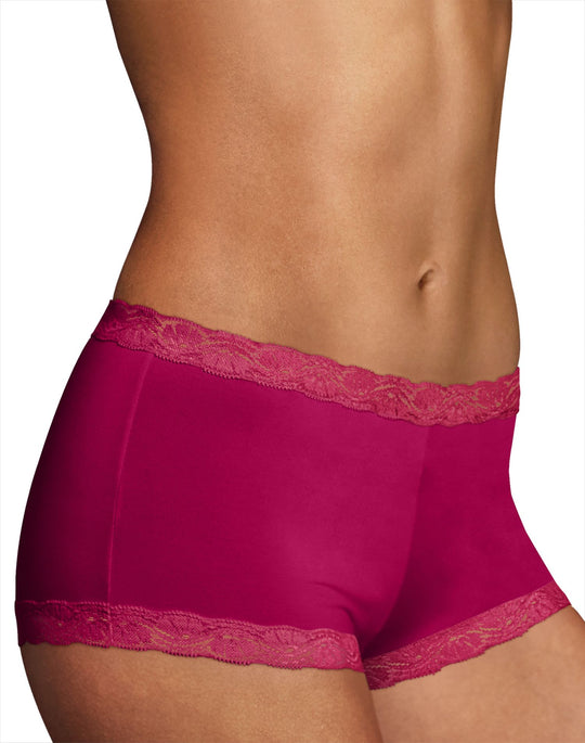 Maidenform Women`s Microfiber and Lace Boyshort