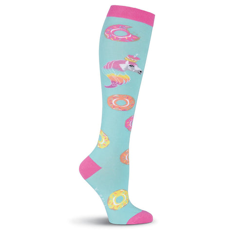 K. Bell Womens Unicorns Love Donuts Knee High Socks