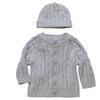 Elegant Baby Unisex Classic Cable Knit Sweater and Hat Set