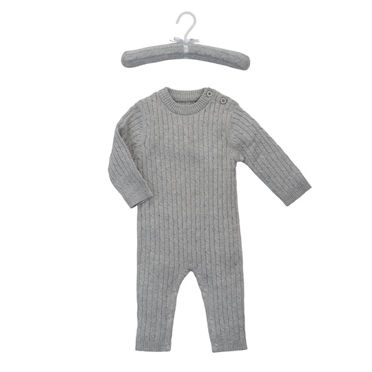 Elegant Baby Unisex Cable Knit Jumpsuit