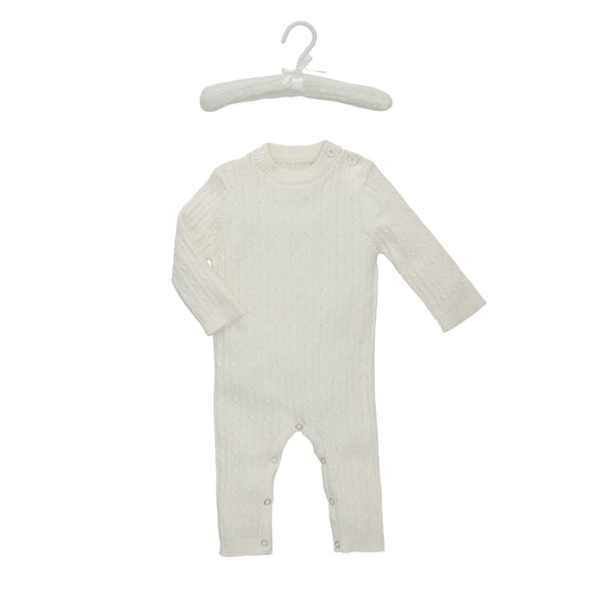 Elegant Baby Unisex Cable Knit Jumpsuit