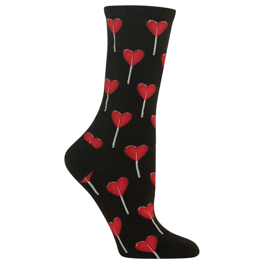 Hot Sox Womens Heart Lollipop Crew Socks