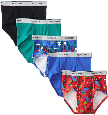 Fruit of the Loom Boys` 5pk Print/Solid Fashion Brief