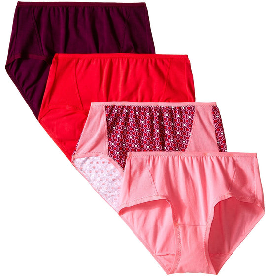 Fruit of the Loom Flexible Fit Women`s 4 Pack Mid-Rise Brief Panties