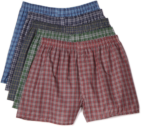 Fruit of the Loom Men`s 5pk Assorted Low Rise Tartan Boxers