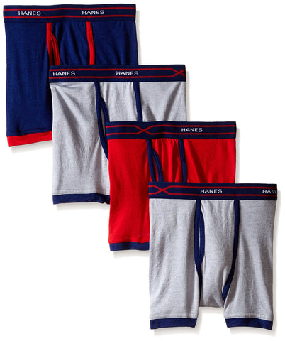 Hanes Boys` X-Temp 4-Pack Ringer Boxer Briefs with Comfort Flex Waistband