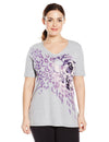 Just My Size Women`s Plus-Size Printed Short Sleeve V-Neck