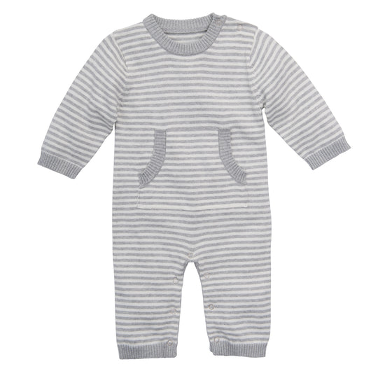 Elegant Baby Unisex Stripe Knit Jumpsuit