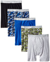 Fruit of the Loom Men`s 5-Pack No Ride Up Camo/Solid Boxer Briefs