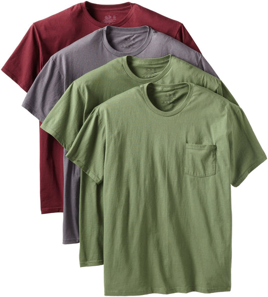 Fruit of the Loom Men`s 4-Pack Fashion Color Pocket T-Shirts