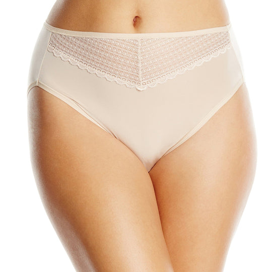 Vanity Fair Beautifully Smooth Women`s Lace Hi Cut Panty