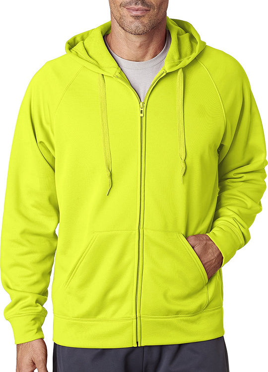 Jerzees Mens Dri-Power Sport Full-Zip Hooded Sweatshirt