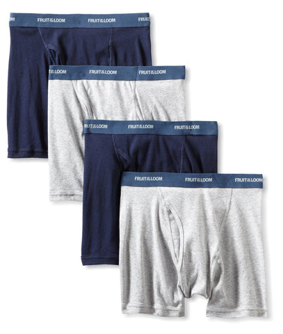 Fruit of the Loom Low Rise Men`s 4-Pack Blue/Grey Boxer Brief