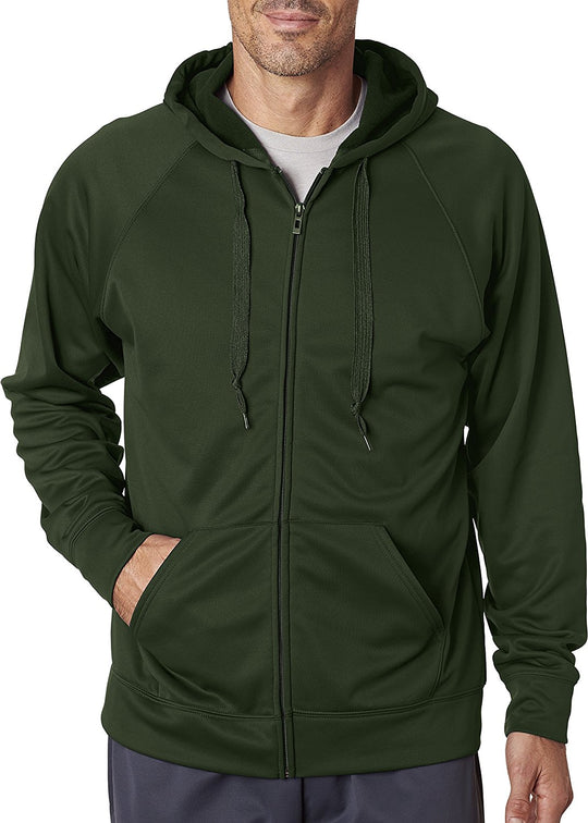 Jerzees Mens Dri-Power Sport Full-Zip Hooded Sweatshirt