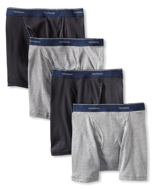 Fruit of the Loom Low Rise Men`s 4-Pack Tonal Grey Boxer Briefs
