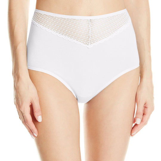 Vanity Fair Beautifully Smooth Women`s Cotton with Lace Brief