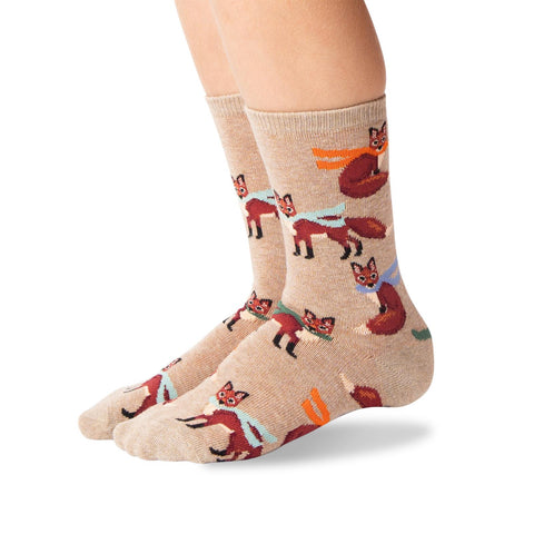 Hot Sox Kids Winter Foxes Crew Socks