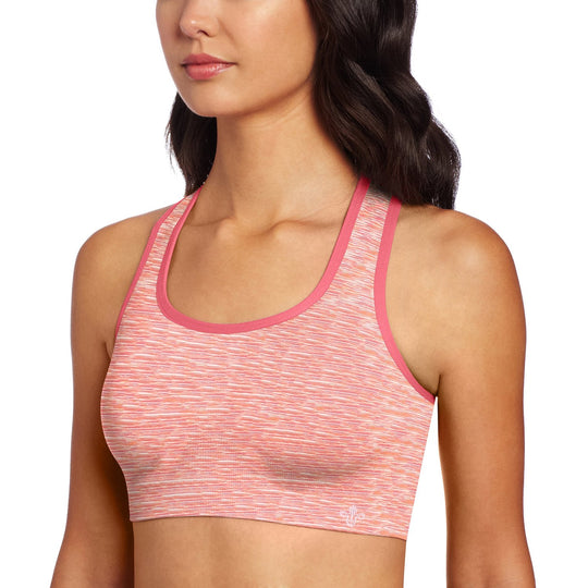 Lily of France Seamless Women`s Reversible Crop Sports Bra