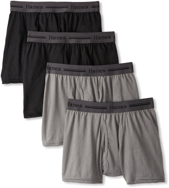 Hanes Classics Men's TAGLESS Slim Fit Boxer Briefs with Comfort Flex Waistband 4-Pack