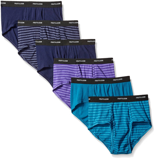 Fruit of the Loom Men`s 6-Pack Stripes/Solids Fashion Briefs