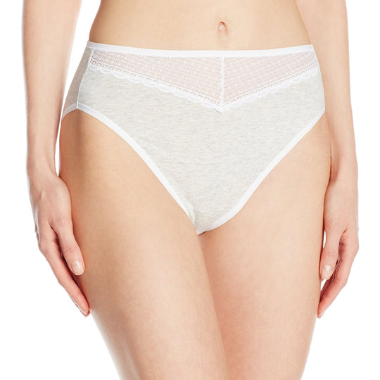 Vanity Fair Beautifully Smooth Women`s Cotton with Lace Hi-Cut Panty