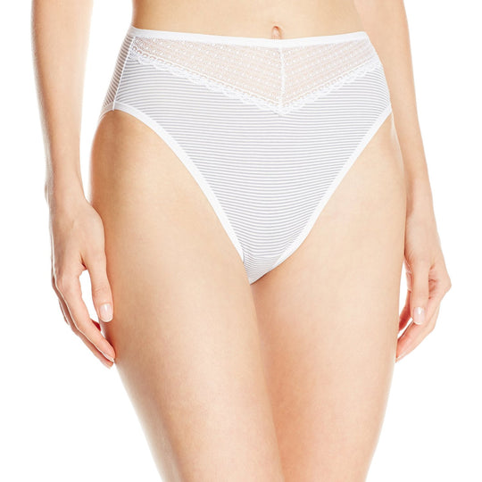 Vanity Fair Beautifully Smooth Women`s Cotton with Lace Hi-Cut Panty