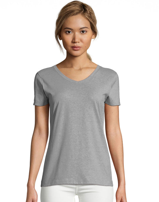 Hanes Womens X-Temp V-Neck T-Shirt