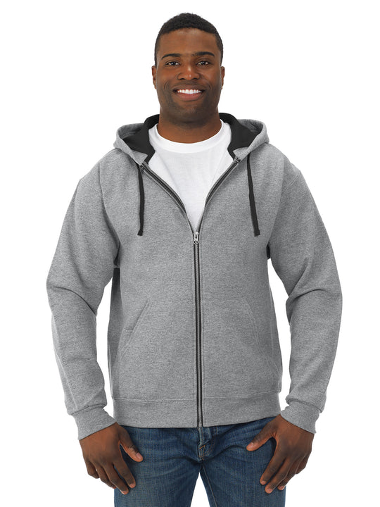 Jerzees Mens NuBlend Contrast Full Zip Hooded Sweatshirt
