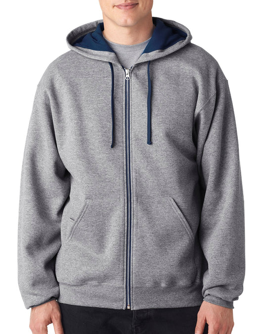 Jerzees Mens NuBlend Contrast Full Zip Hooded Sweatshirt