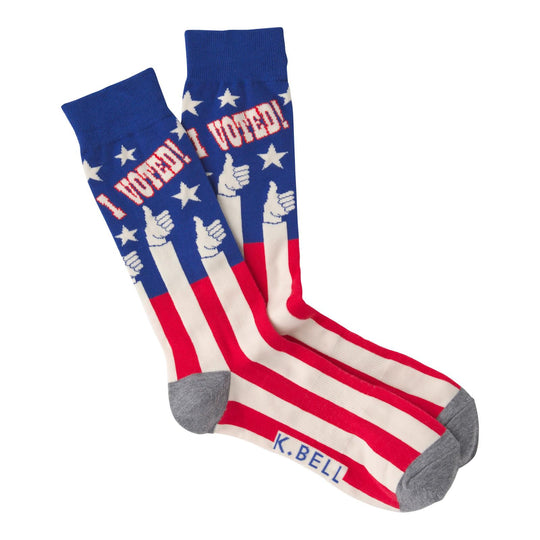 K. Bell Mens I Voted Crew Socks