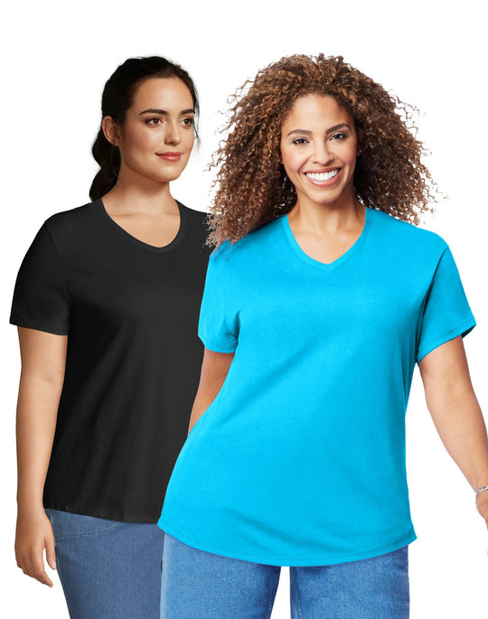 JMS Cotton Jersey V-Neck Short Sleeve T-Shirt - 2 Pack