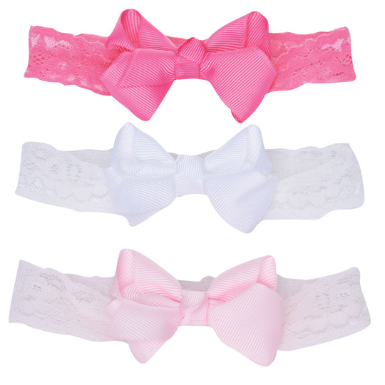 Elegant Baby Girls 3-Pack Lace Headband